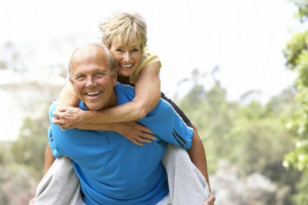 elderly couple enjoying