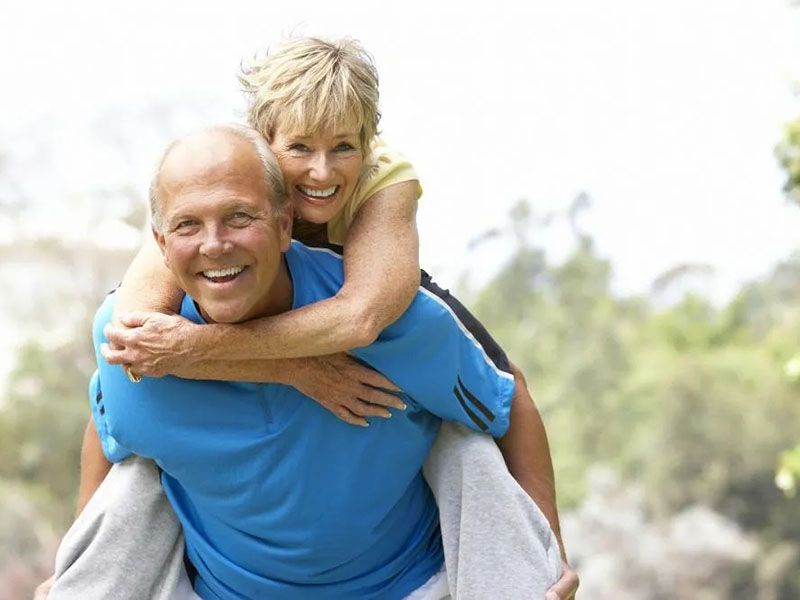 Elderly couple enjoying